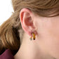 Gold-Tone Interlock Tortoise Huggie Earrings