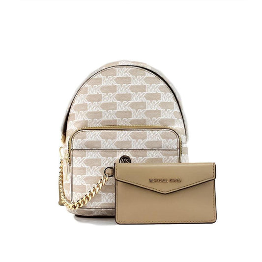 Michael Kors Maisie Mini Camel Signature Canvas 2-n-1 Card Case Backpack Women's Bag