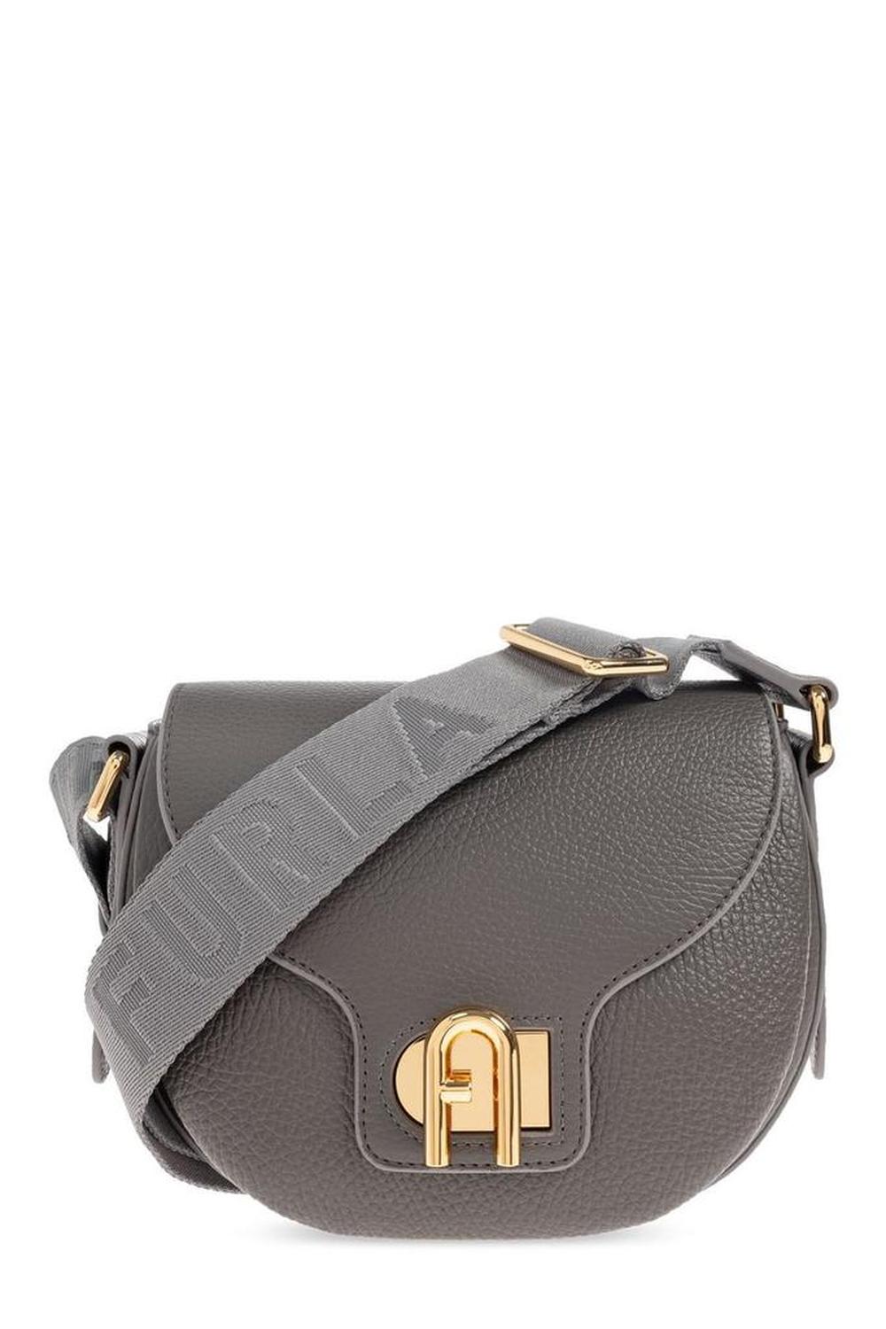 Furla Logo Plaque Foldover-Top Shoulder Bag