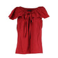 Marc Jacobs Ruffled Tie-Neck Top in Red Cotton