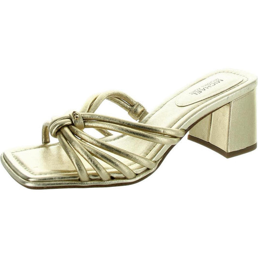 Womens Strappy Leather Slide Sandals