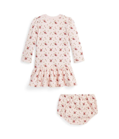 Floral Waffle Henley Dress & Bloomer (Infant)