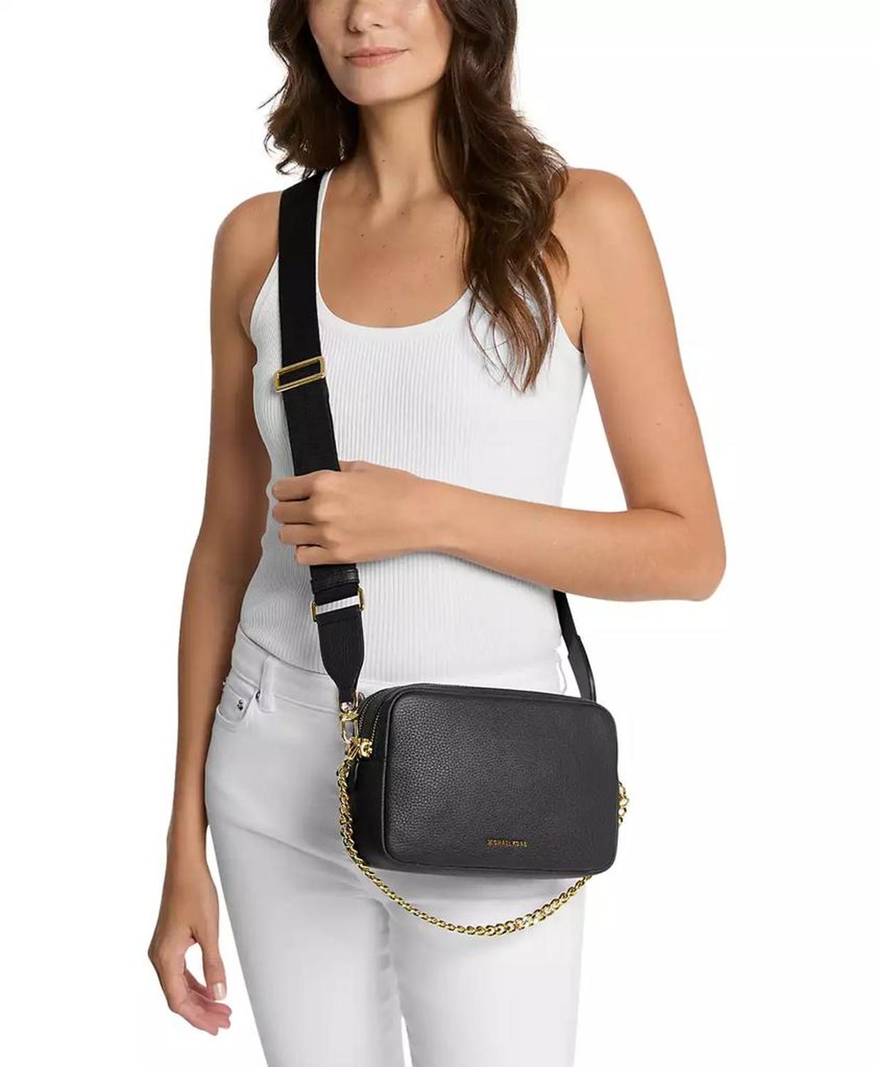Bryant Medium Leather Double Zip Chain Camera Crossbody
