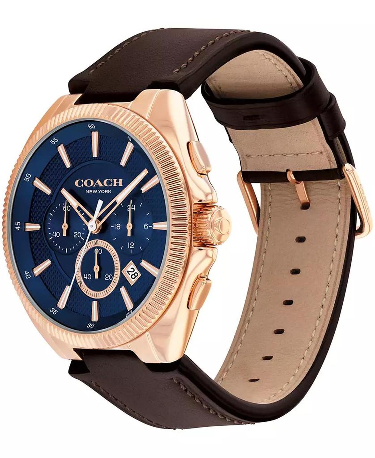 Men's Jackson Dark Brown Leather Calfskin Bracelet Watch, 44mm