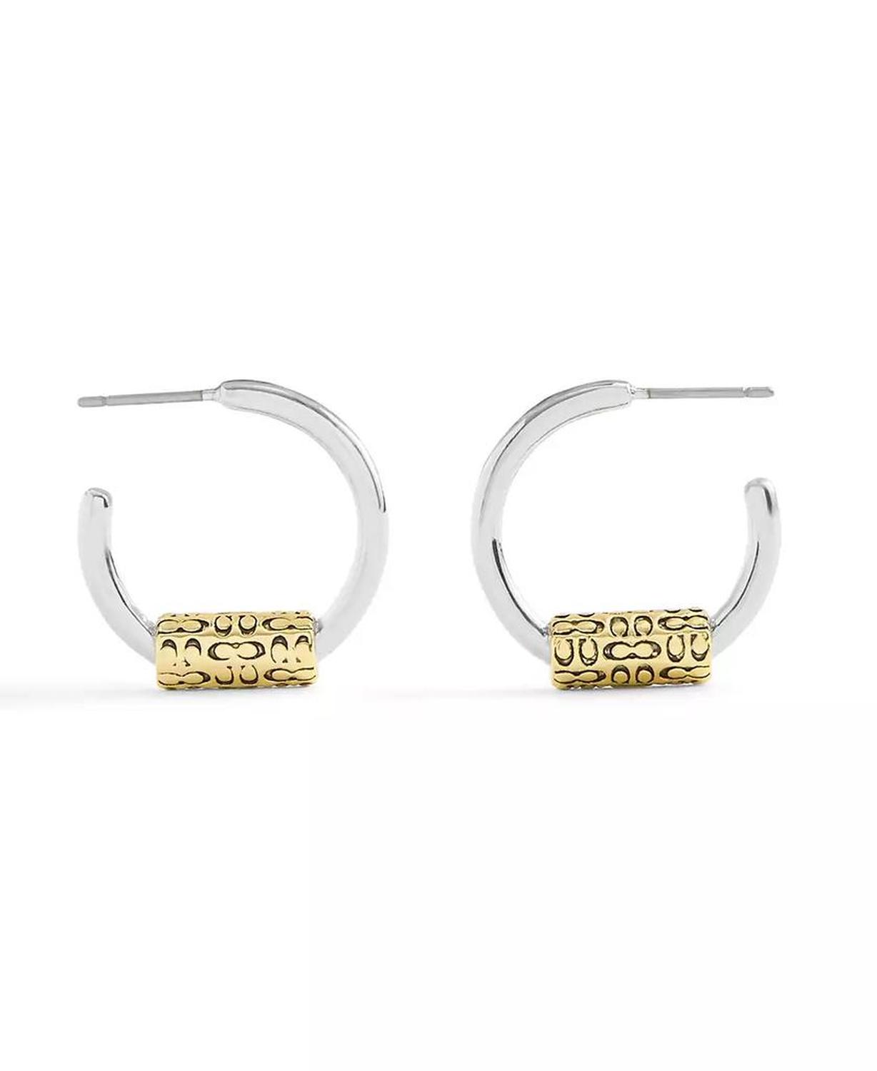 Small Signature Quilted Tube Huggie Earrings