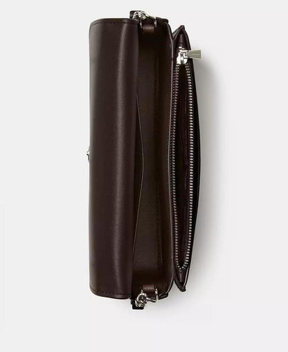 Ava Pebbled Leather Flap Chain Wallet
