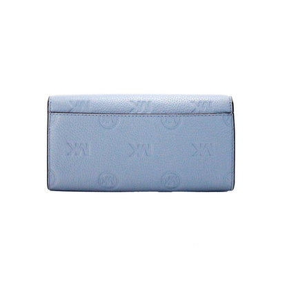 Michael Kors Jet Set Large blue Embossed Envelope Continental Clutch Women's Wallet