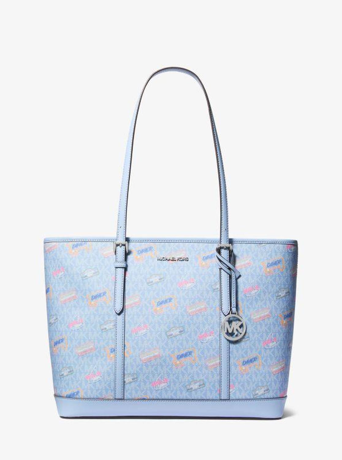 Jet Set Large Printed Signature Logo Tote Bag