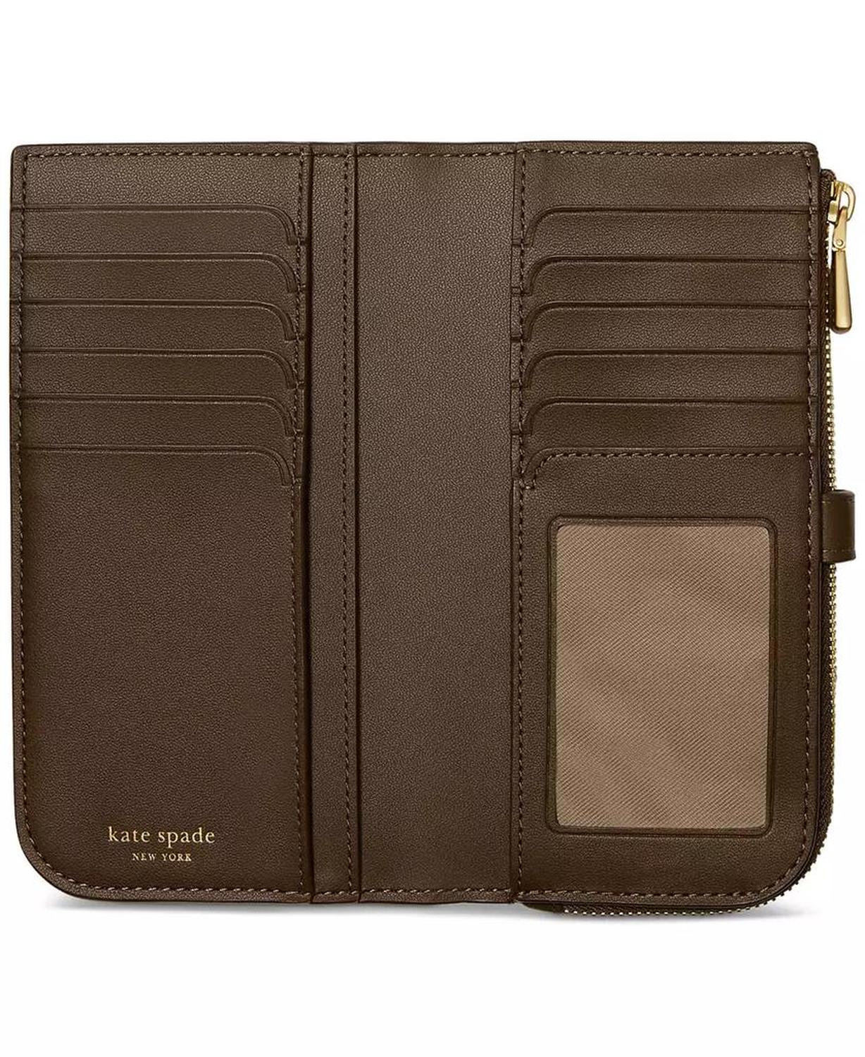 Deco Pebbled Leather Zip Slim Wallet