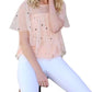 Tiered Polka Dot Top In Apricot