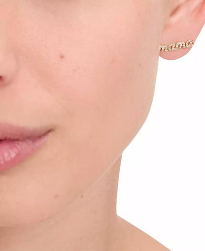 Gold-Tone Mama Said Pavé Stud Earrings