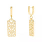 Gold Signature Quilted Hangtag Charm Huggie Earrings