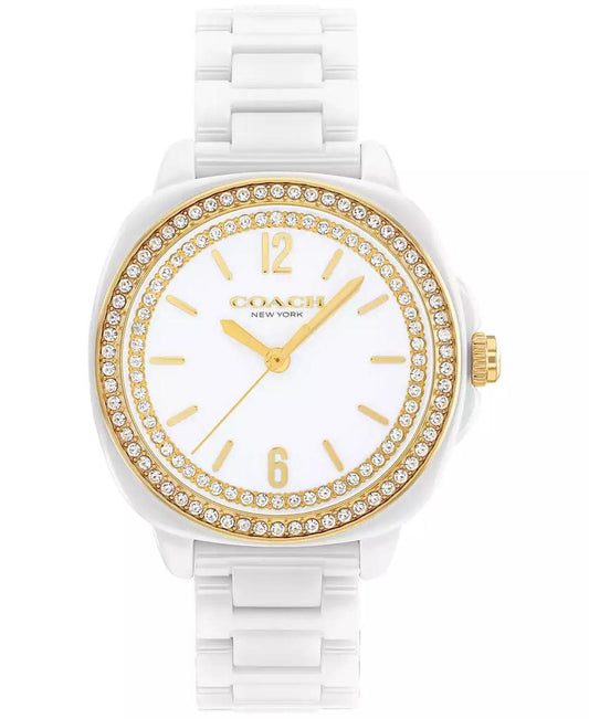 Women's Kitt White Ceramic Bracelet Watch, 34mm