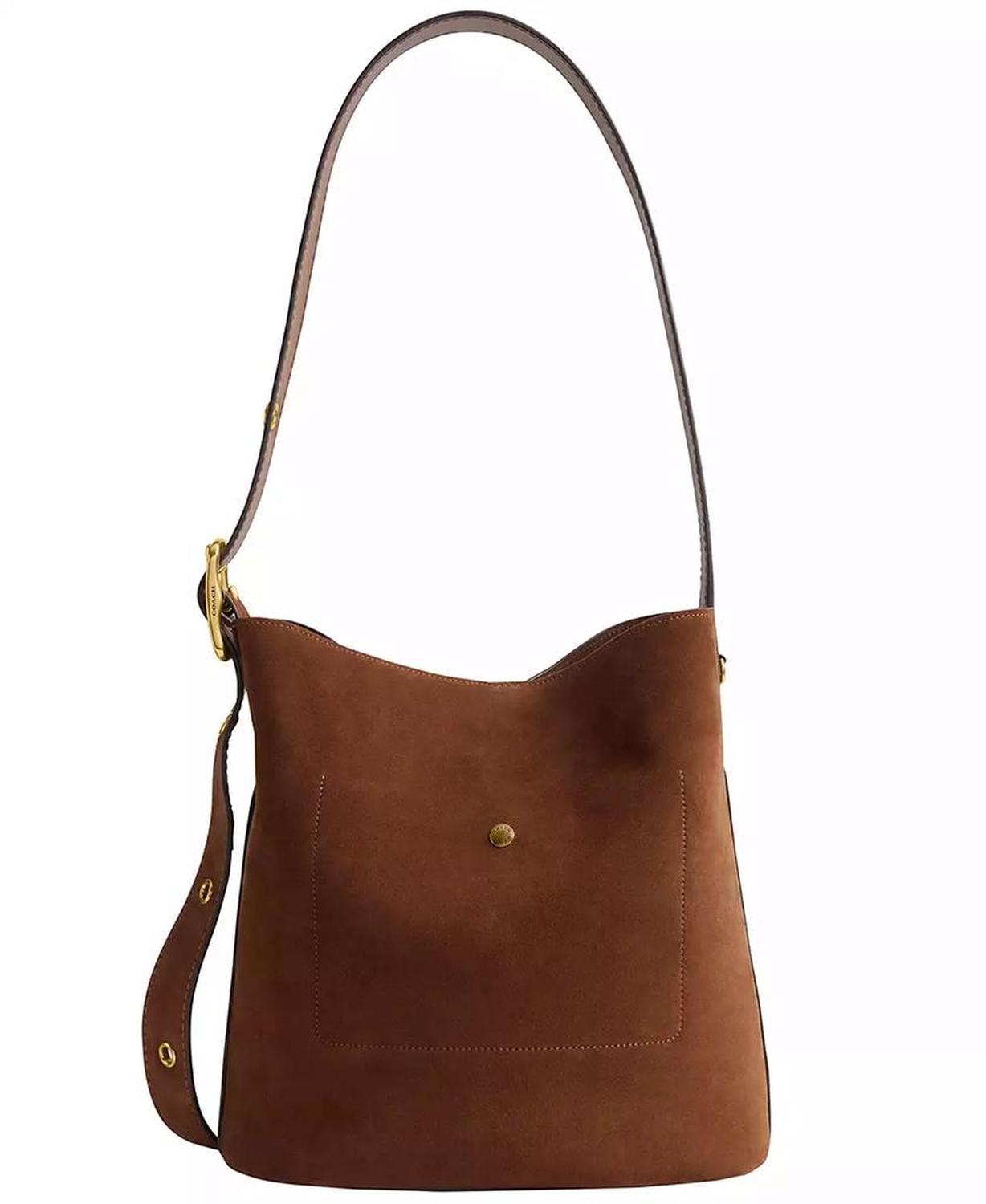 Women's Bleecker Suede Medium Bucket Bag