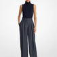Sharkskin Denim Pleated Trousers