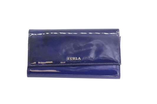 Wallet in Blue Patent Leather