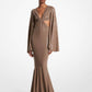 Hand-Embroidered Sequin Stretch Matte Jersey Fishtail Gown
