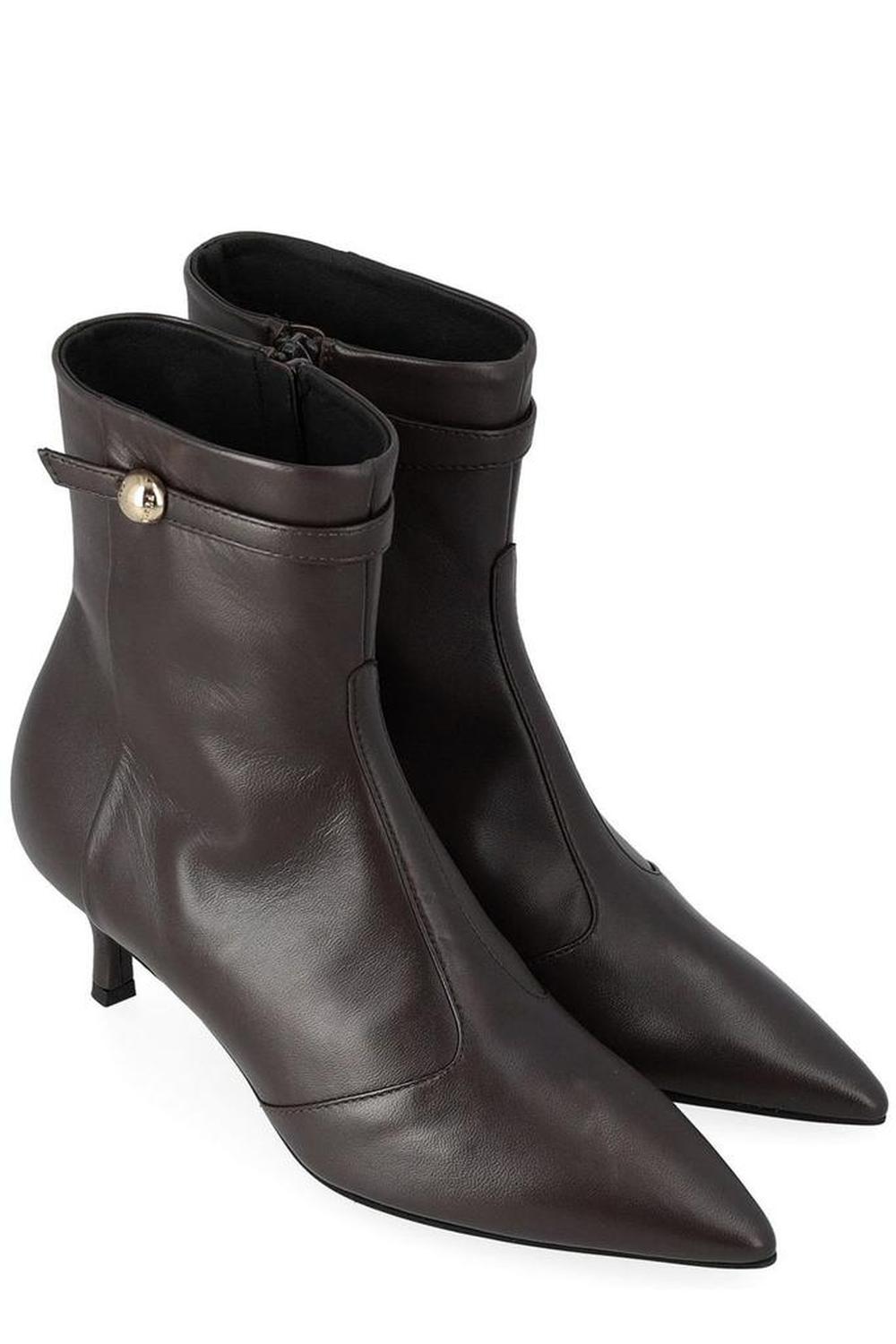 Furla Pointed Toe Heeled Ankle Boots