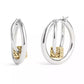 Two-Tone Signature Quilted Cube Double Hoop Earrings