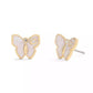White Enamel Signature Butterfly Stud Earrings
