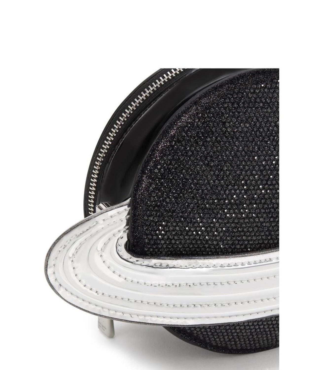 Spaced Out Embellished Metallic Leather Micro Crossbody