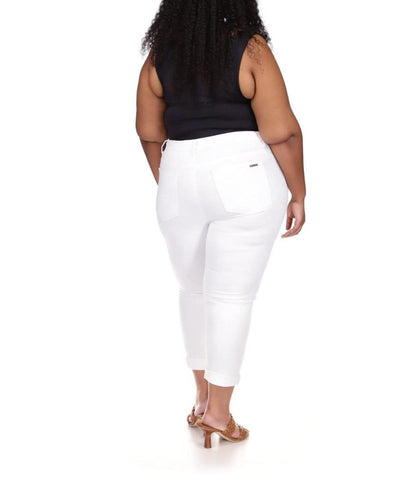 Plus Size High-Rise Crop Skinny Selma Jeans in White