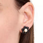 Gold-Tone Petal Puff Floral Stud Earrings