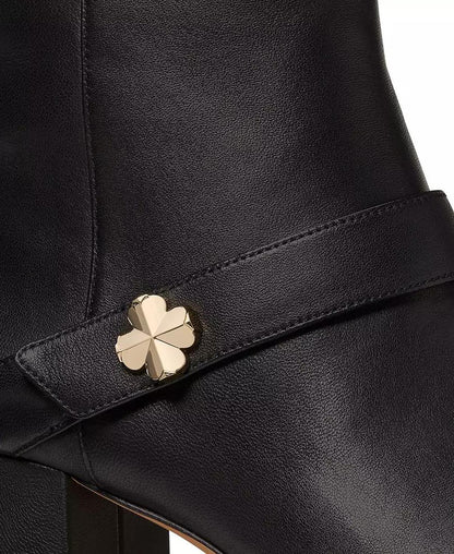 Women's Spade Flower Block Heel Ankle Booties