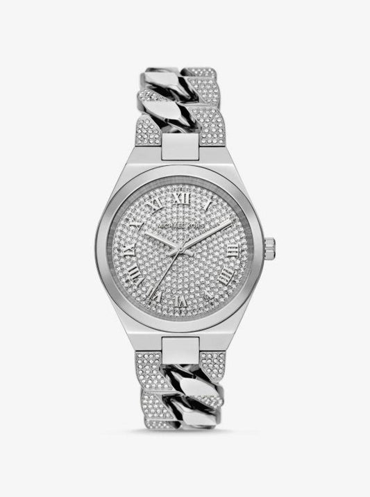 Lennox Pavé Silver-Tone Curb-Link Watch