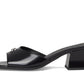 Sculpted C Leather Block Heel Sandals