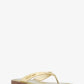 Koko Metallic Crackled Leather Flip Flop