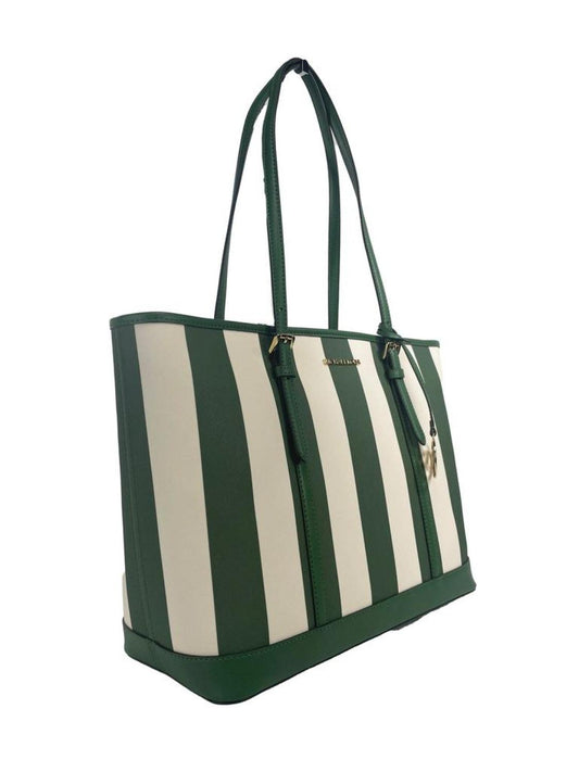 Michael Kors Jet Set Travel Large TZ Shoulder PVC Tote Bag Purse Fern Women's