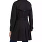Women's Short Single-Breasted Pleated Back Trench Coat