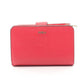 Babylon M Zip Around Bi-Fold Wallet Leather Red