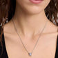Cubic Zirconia Pendant Necklace, 16" + 3" extender