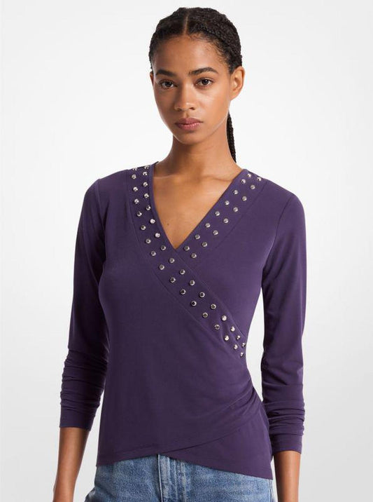 Astor Stud Matte Jersey Top