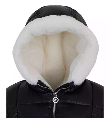 Toddler and Little Girls Faux Fur Pocket Puffer Jacket