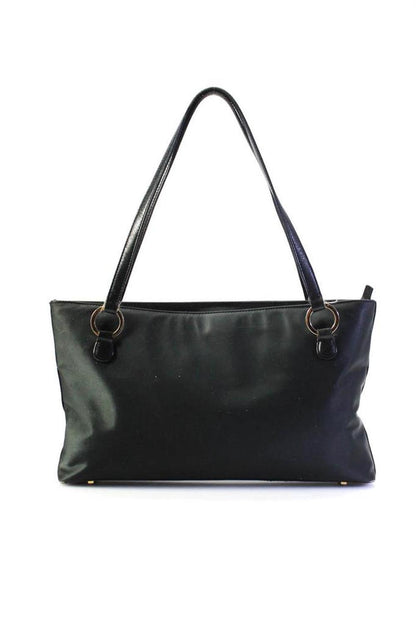 Kate Spade Womens Gold Toned Hardware Zip Up Top Handle Handbag Purse Black
