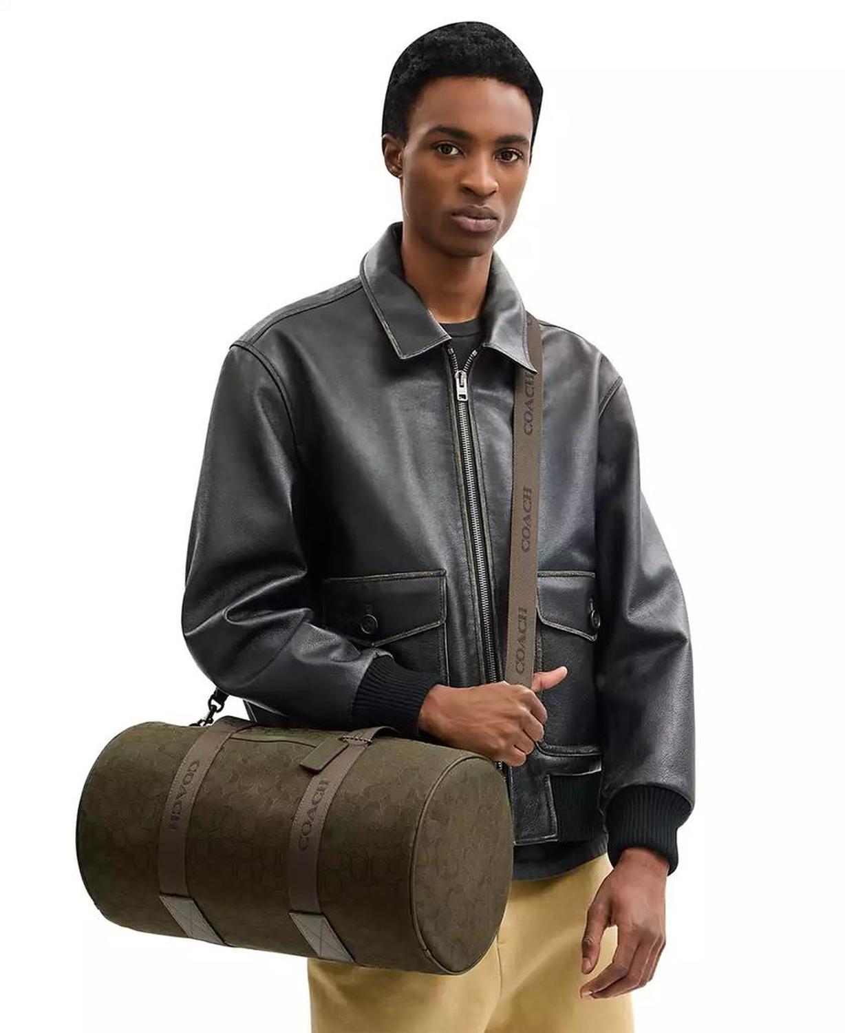 Men's Theo Signature Jacquard Duffle Bag