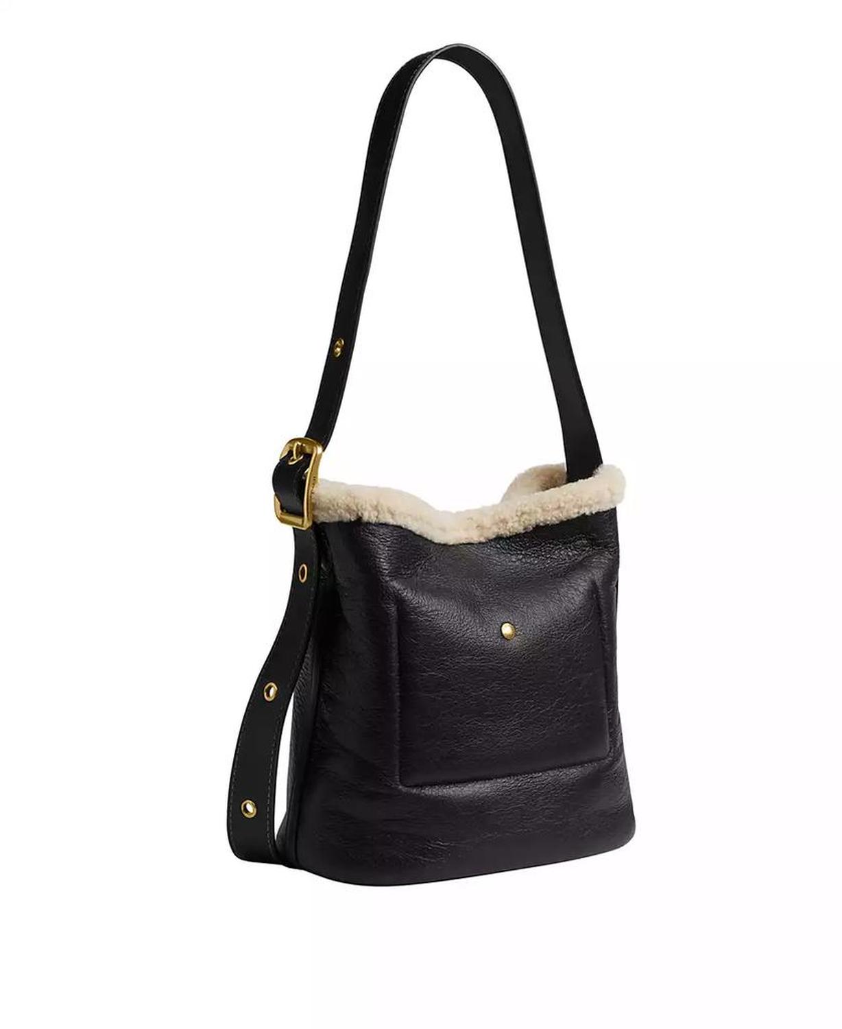 Bleeker Medium Shearling Trim Bucket Bag