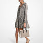 Snake Print Georgette Ruffle Mini Dress