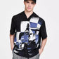 Men's Oversized-Fit Printed Camp Shirt