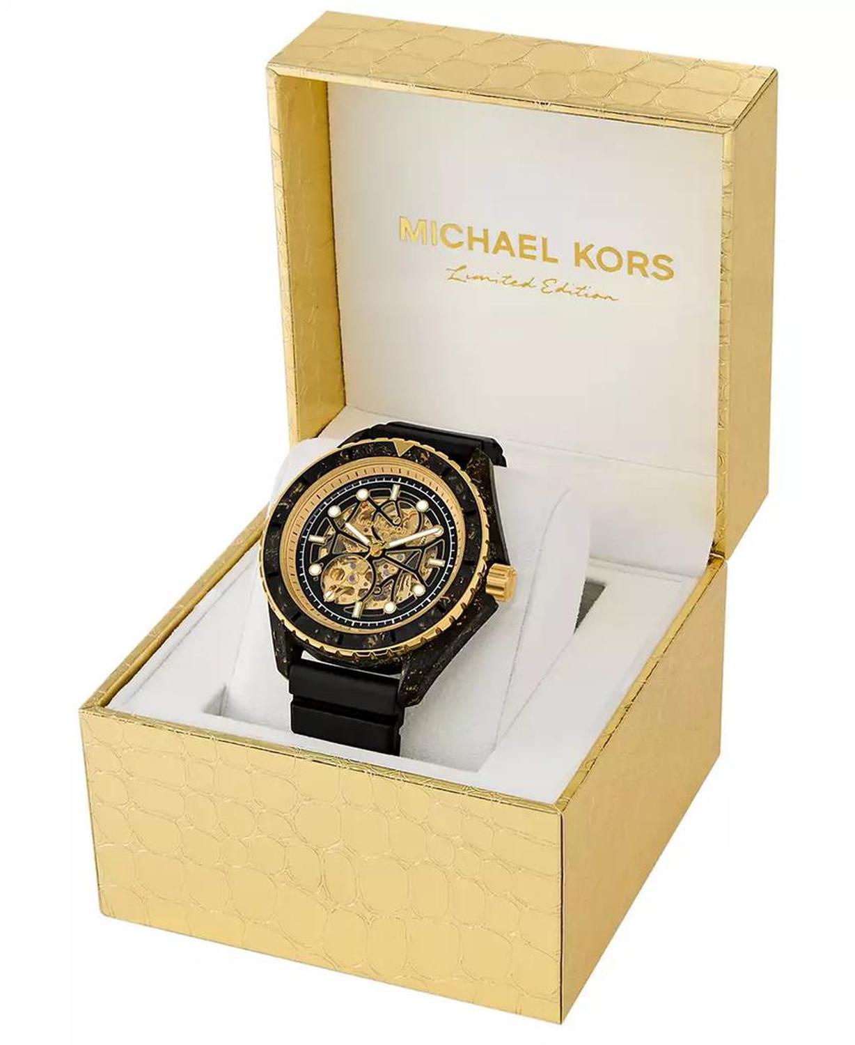 Men's Limited-Edition Maritime Three-Hand Black Silicone Watch 45mm