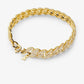 Precious Metal-Plated Sterling Silver Pavé Curb Link Bracelet
