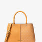 Flora Medium Signature Logo and Leather Satchel