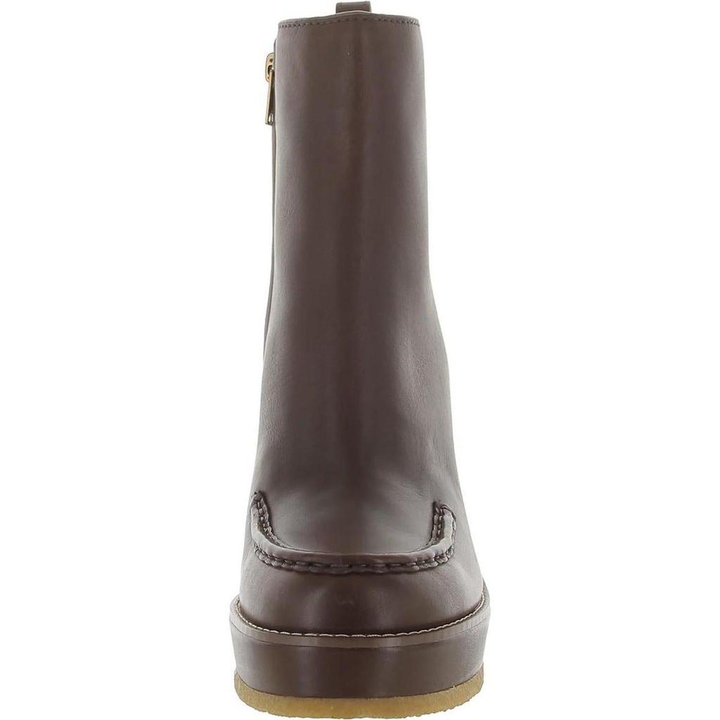 Brady Womens Faux Leather Zipper Wedge Boots