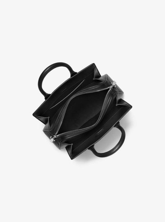 Laila Small Metallic Signature Logo Satchel