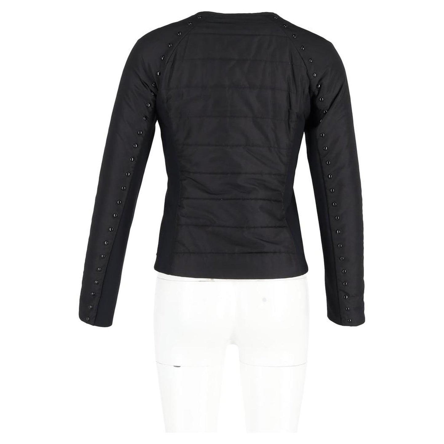 Quilted Jacket with Studs in Black Nylon