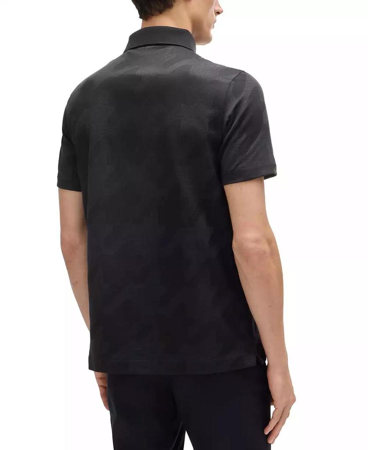 Men's Houndstooth Jacquard Slim-Fit Polo Shirt