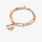 Precious Metal-Plated Pavé Heart Bracelet